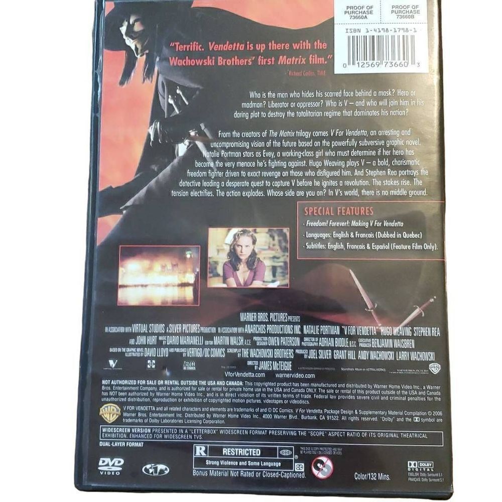 V For Vendetta DVD‎ - Picture 3 of 3